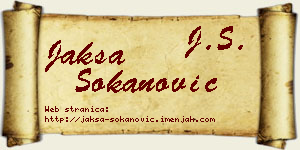 Jakša Sokanović vizit kartica